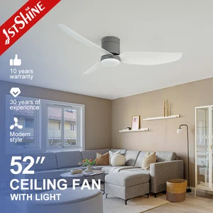 1stshine LED Ceiling Fan Home Low Ceiling High Airflow Mounted Flush Mounted 52 Ceiling Fan with Led Light