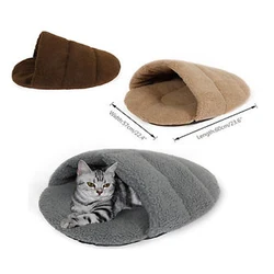 Custom Brand FBA Service Non Slip Bottom Flannel Soft Velvet Peekaboo Cat Bed Cave NO 4