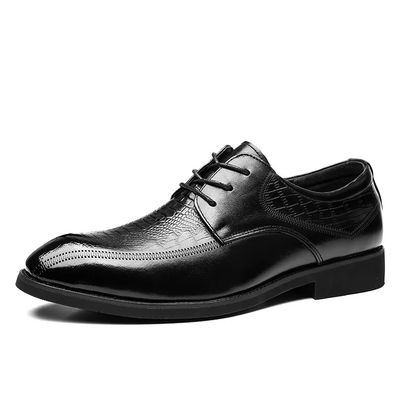 Men's Formal Leather Shoes With Lace up Handmade Leather Shoes, Men's  Casual Business Dress Leather Shoes