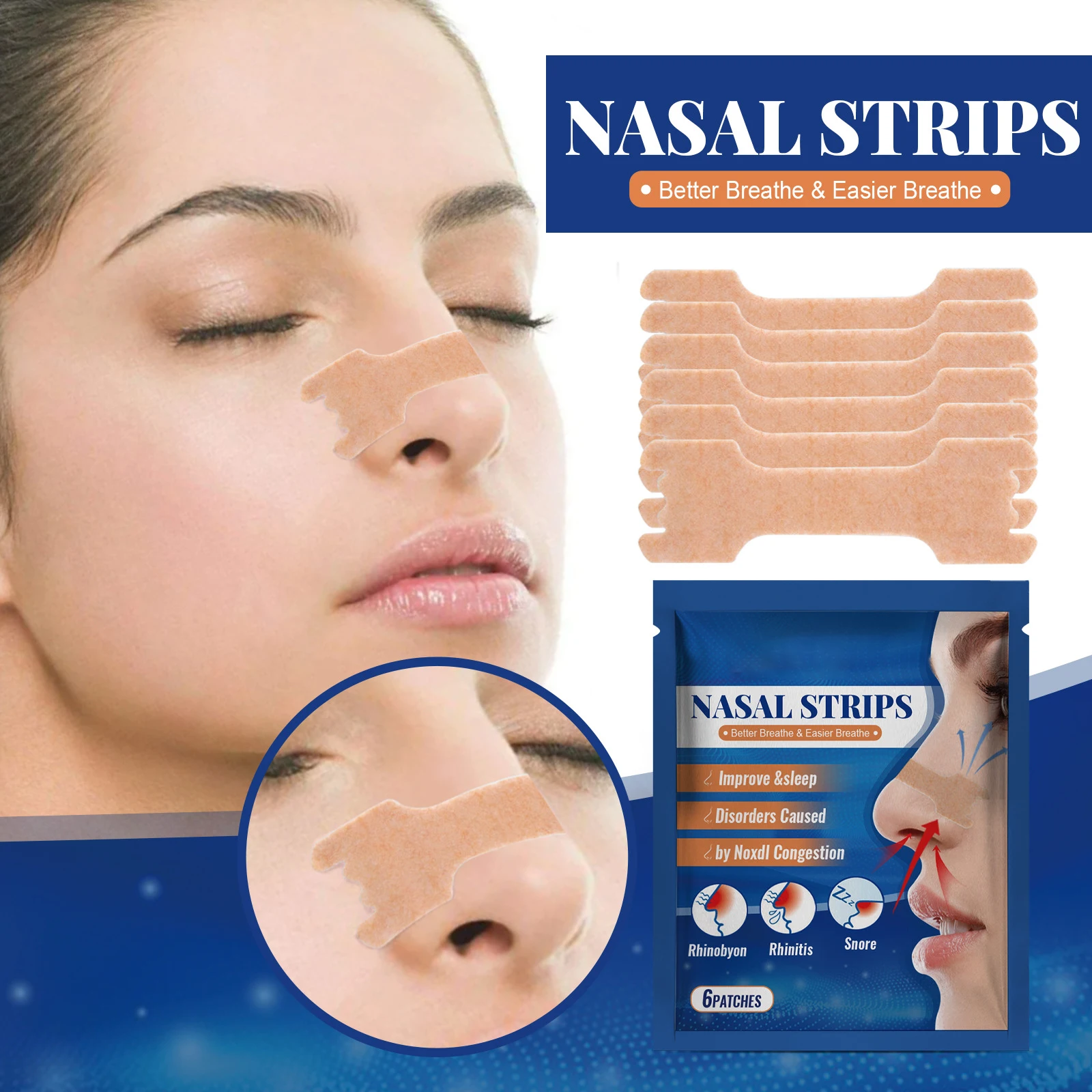 Good Quality Nose Patch Anti Snoring Sleep Aid Disposable Nose Strips Plaster For Better Breath