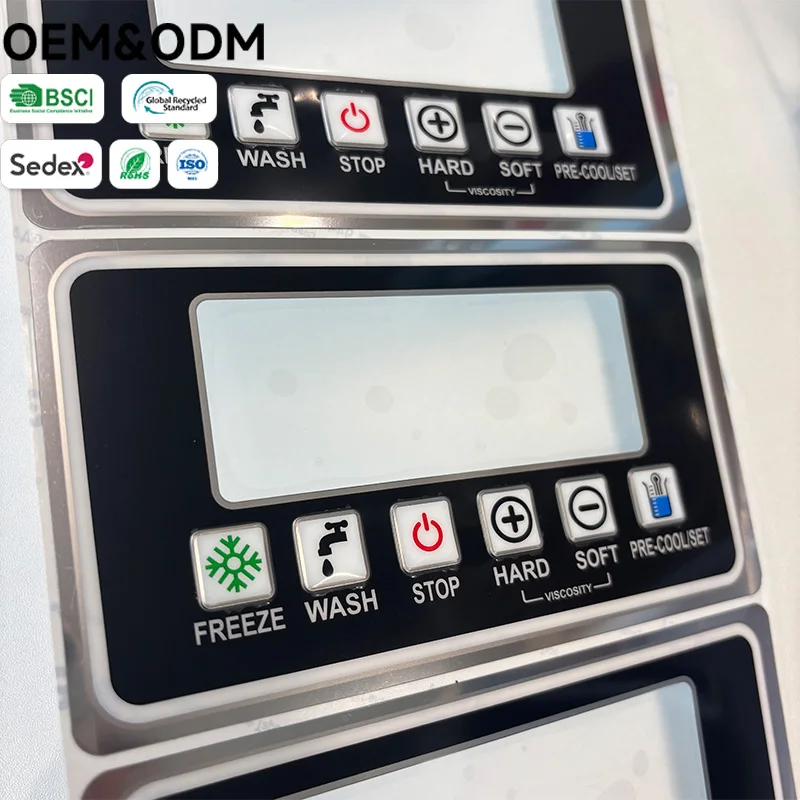 Custom Epoxy Dome 3D Sticker - Waterproof Control Panel Overlay for Industrial Equipment