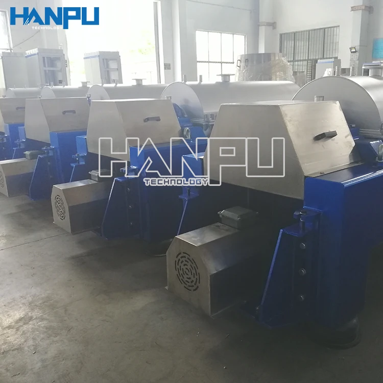 Continuous Horizontal Olive Oil Sludge Dewatering Decanter Centrifuge Machine With Screw Discharging