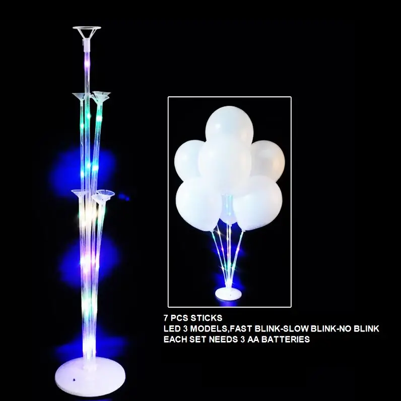 Party Decoration Large Transparent LED Balloon Stick Latex Balloon Stick Stand with LED