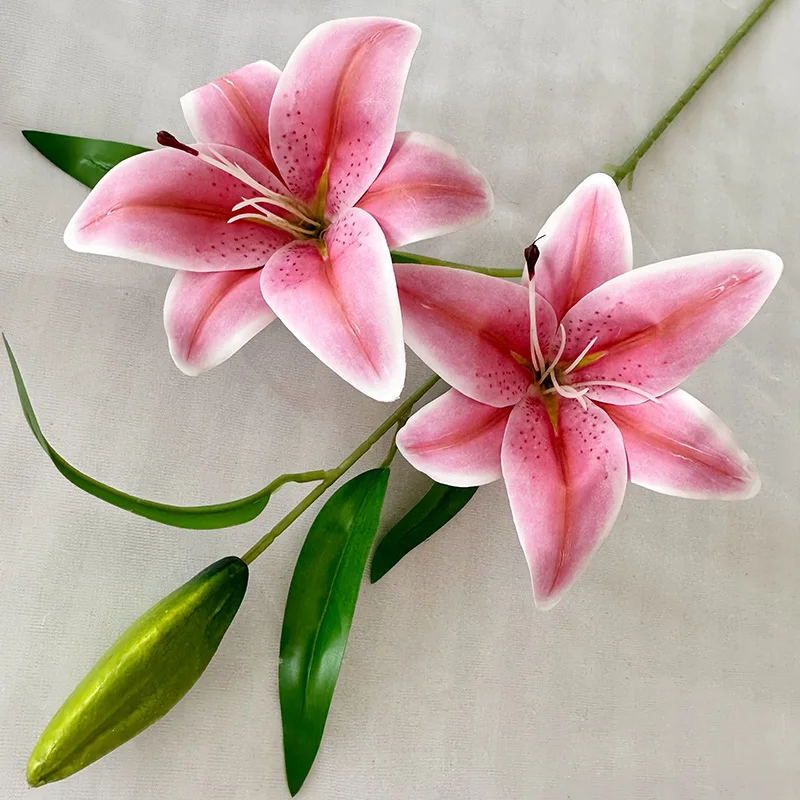 product jh factorys three headed silk lily flower wedding christmas and graduation decorative flower direct manufacturer supply-62