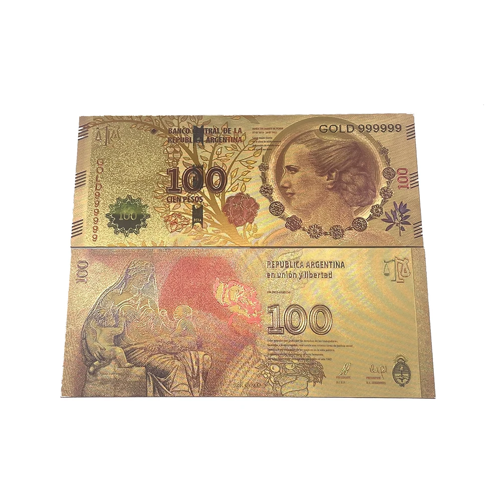 Argentina 100 Money Bill ARS 24k Gold Plated Foil Banknote with Competitive  Price
