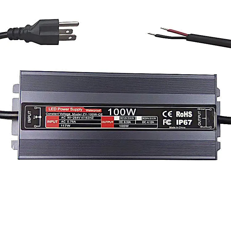 2023 High Quality Constant Voltage Ip67 Waterproof 12v24v 100w Ultrathin Switching Power Supply 5800