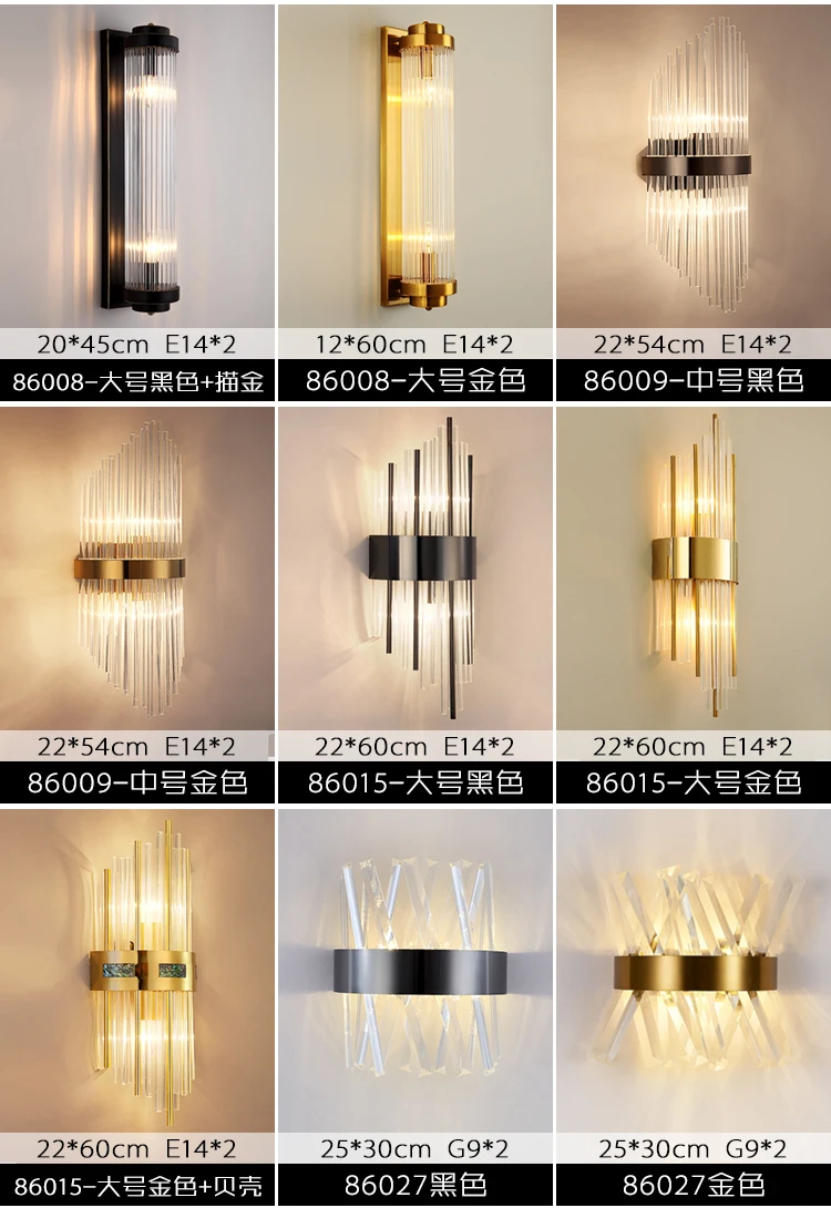 Indoor Luxury Design Decorative Living Room Home Modern Led Crystal Wall Lamp Corridor Bedroom