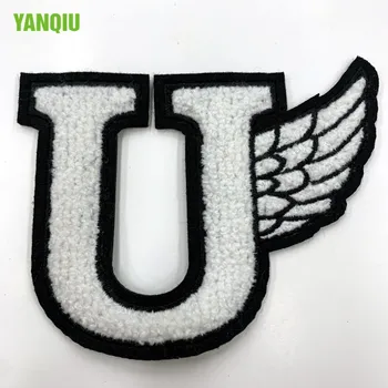 Badge woven custom design towel embroidery patch for garment letter label
