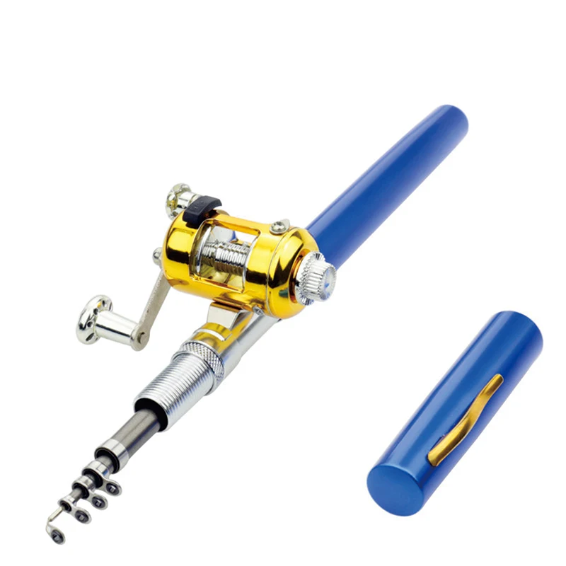 aluminum alloy fishing pole pen Outdoor Aluminum Alloy Pen Pocket Mini Fishing Rod