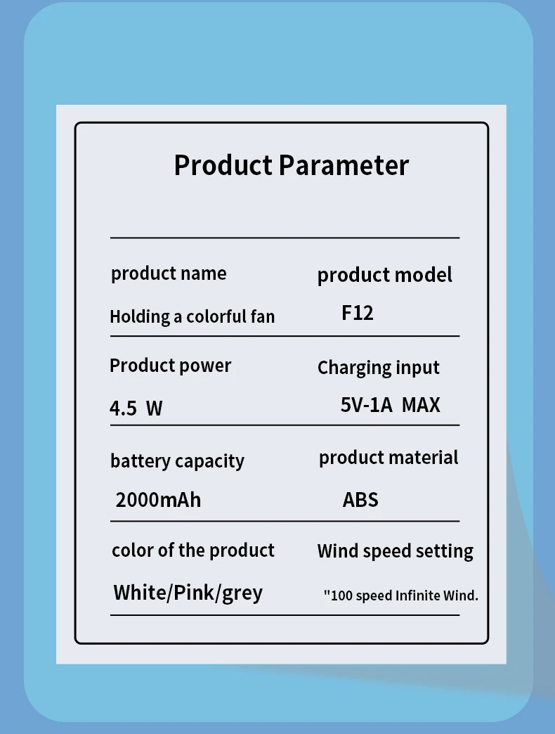 Handheld High Speed Fan, Portable, USB - detail 18