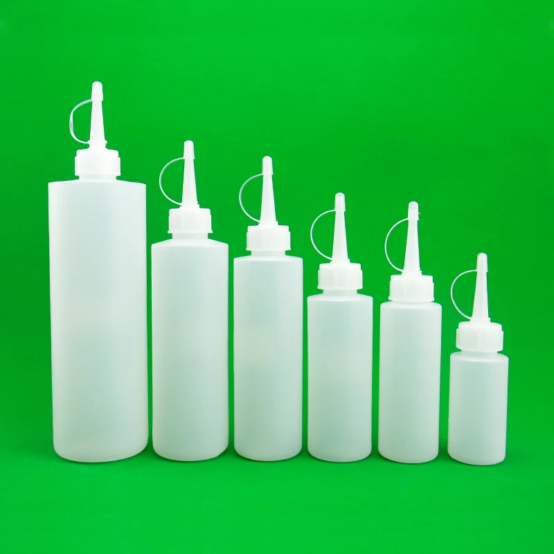 Empty HDPE Plastic Dropper Bottles with Screw Cap Super Glue Packaging in Various Sizes (60ml 100ml 120ml 180ml 250ml 500ml)