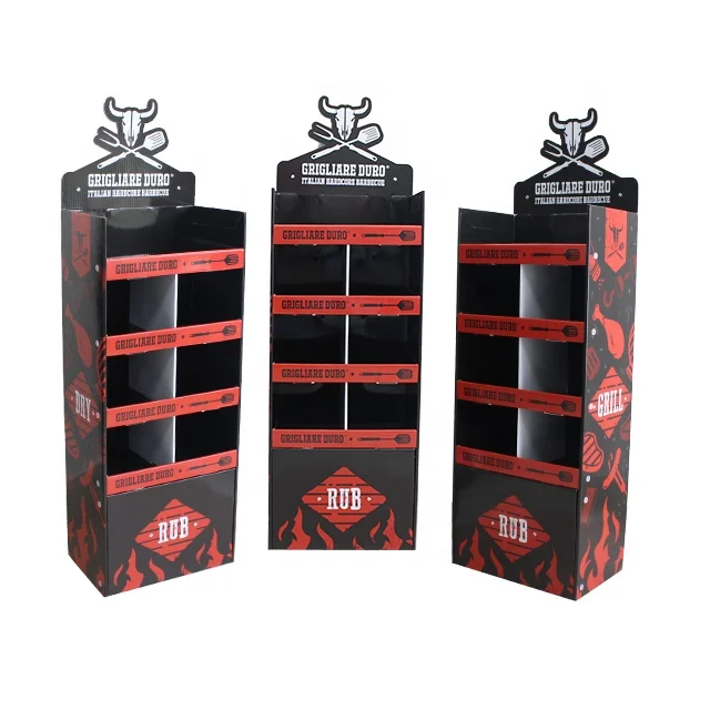 4 Layers Small Cardboard Display For Stores Custom Cardboard Floor