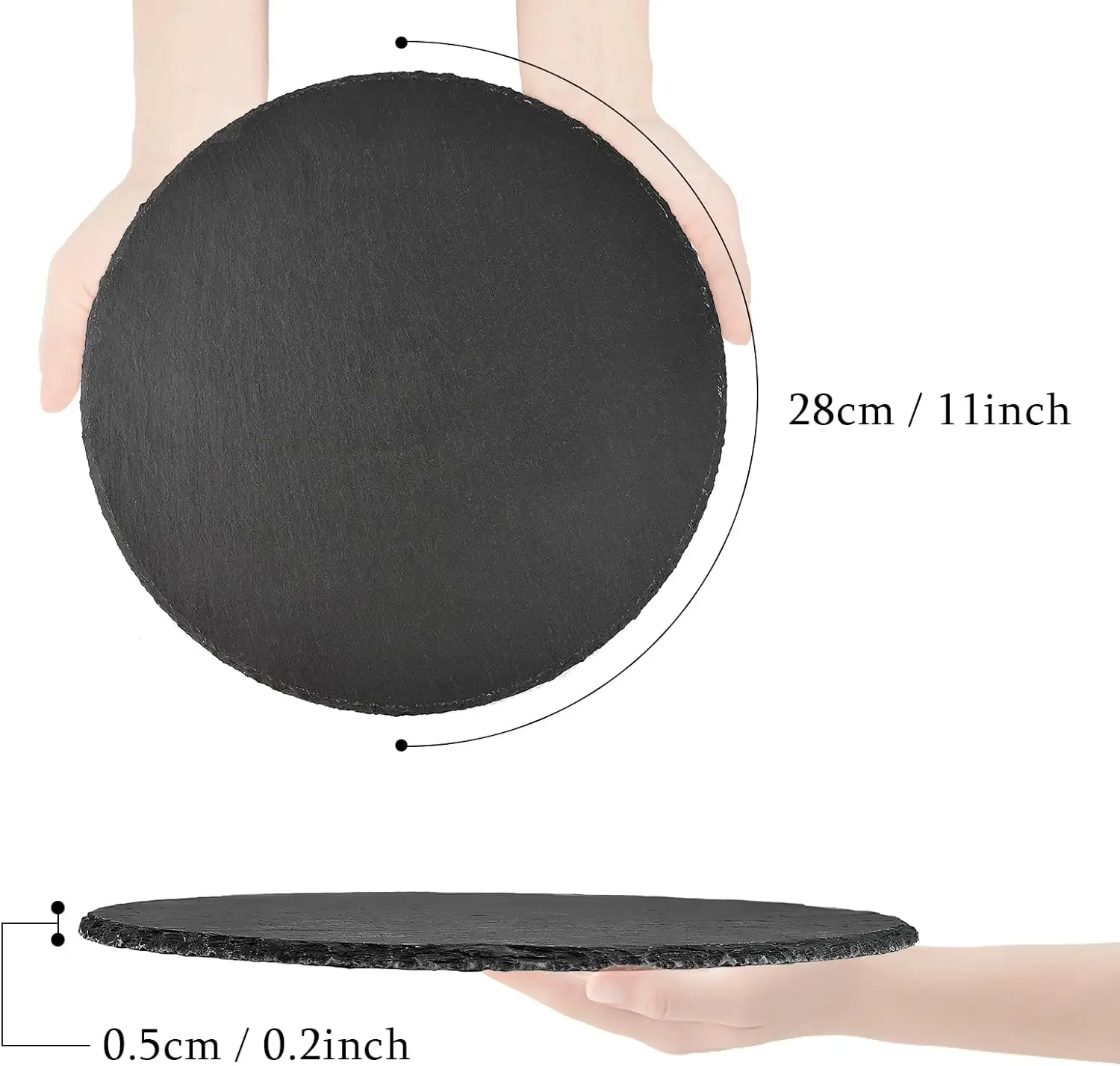 12 X 10 in 4 Pack Slate Cheese Boards Black Stone Plates Charcuterie Boards Gourmet Serving Tray Cheese Platter for Sushi