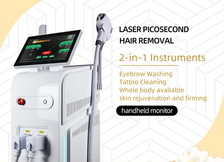 Newest Model Diode Laser Machine With 755 808 1064 Triple Wave 2024 Painless Tattoo Removal Skin Rejuvenation Laser Machine