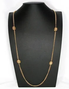 Wholesale 18K Gold Plated Women Long Necklace 925 Sterling Silver Long Necklace
