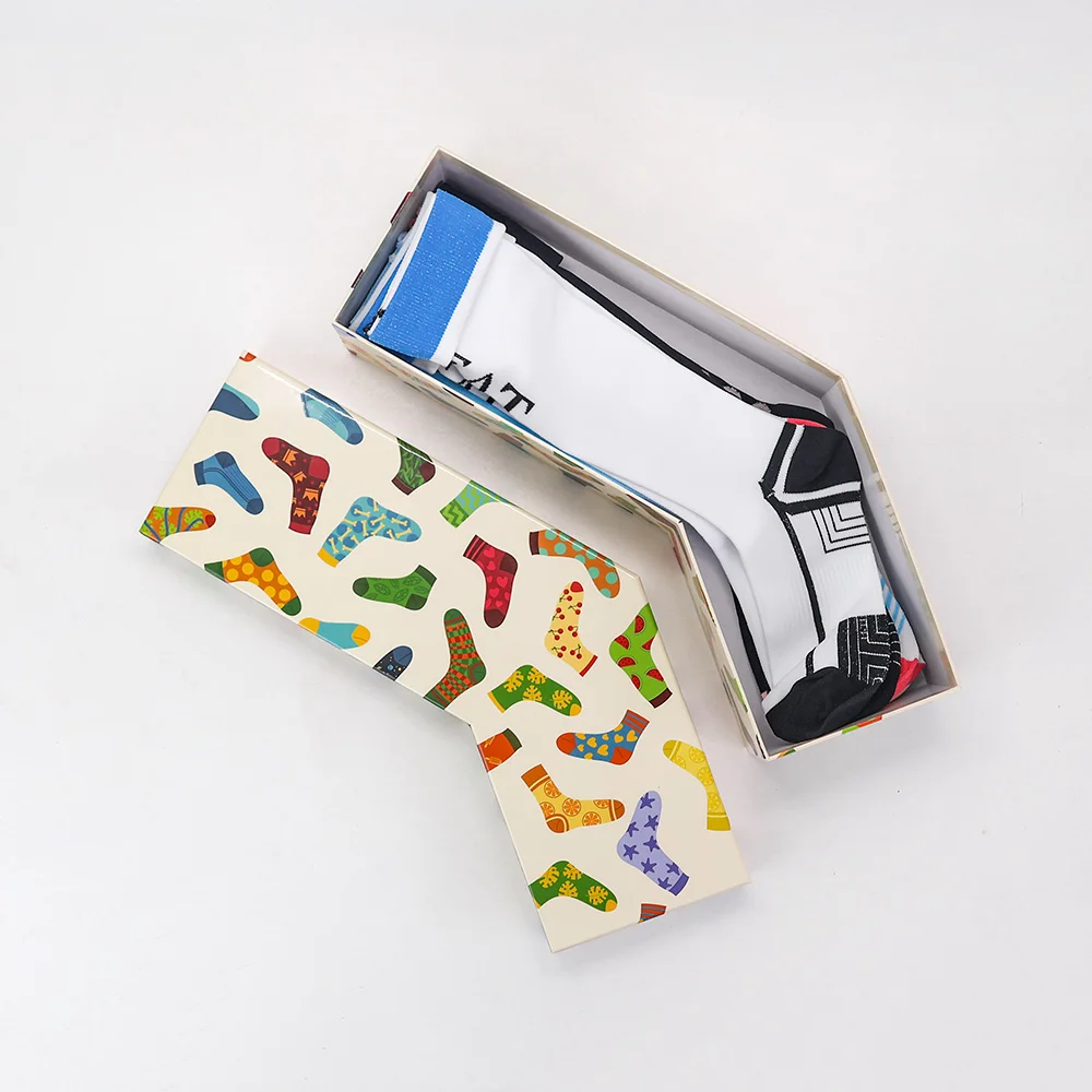 Factory Custom Shape Solid Printing Lid and Base Cardboard Packing Gift Box for Socks with Your Own Logo