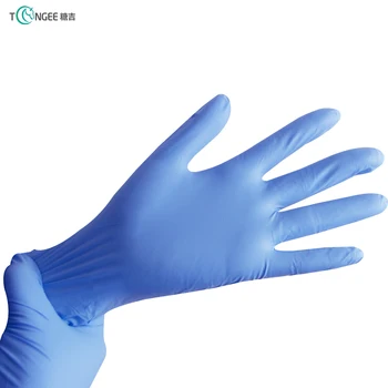 Reasonable price blue disposable nitrile gloves with powder free