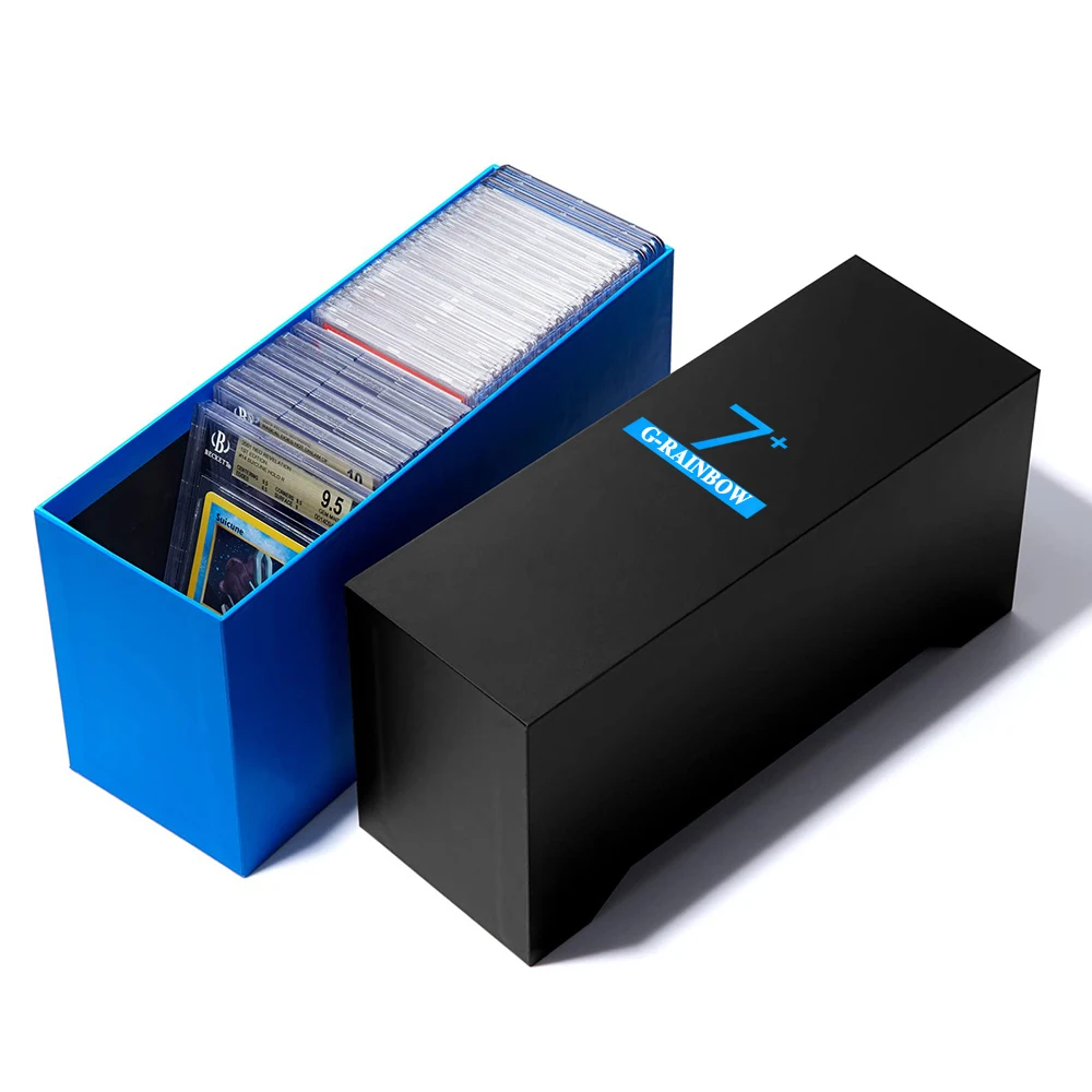 Cardboard Graded Slabs Box Base and Lid BGC CGC Trade Cards Protector Storage Box with Slotted Sides Cardboard Graded Slabs Box Base and Lid BGC CGC Trade Cards Protector Storage Box with Slotted Sides