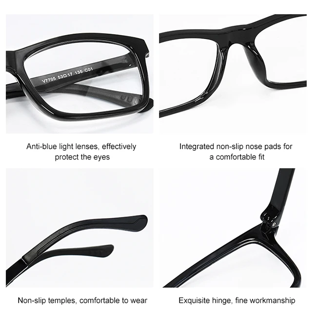 Blue Light Filtering Blue Ray Glasses for Men Women Prescription Sunglasses  with TR90 Frame Anti Blue Light Computer Use Reading