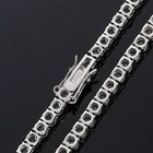 Necklace Hip Hop Jewelry Iced Out White Gold Plated 925 Sterling Silver VVS Moissanite Diamond Cluster Tennis Chain Necklace