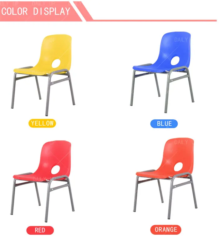Colorful Stackable Children Chair Eco-Friendly Plastic And Metal Leg Student Chair For Classroom And Kindergarten Preschool