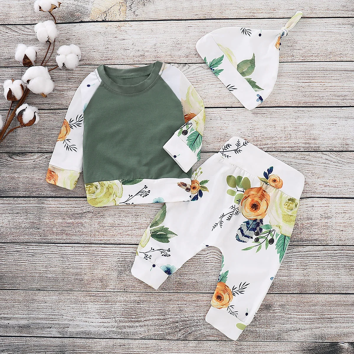 Оптовая продажа; Комплект из 3 предметов для новорожденных; Комбинезон для маленьких мальчиков; Комплект со штанами и шапочкой