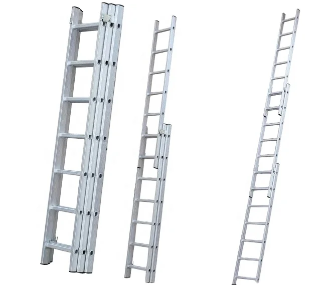2020hot sale on  Aluminium 3 section ladders 3*7 3*8 3*9 3*10 3*11 3*12steps extension step ladder