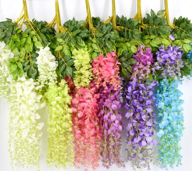 Seven-Color Optional Plastic Artificial Wisteria Wedding Party Favors and Decoration