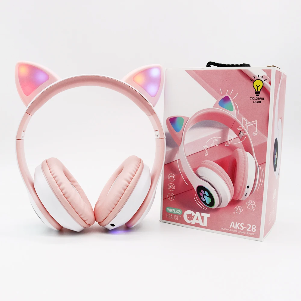 OEM-auriculares inalámbricos con forma de oreja de gato para niñas