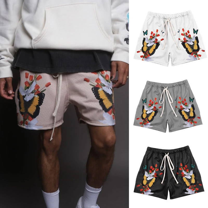 Custom Wholesale Sublimation 5 inch Inseam Blank Jogger Casual Mesh Ss for Men With Pockets Sweatpants Summer Mesh699_voghion.com