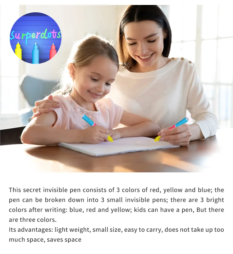 Multifunction Magic Invisible Ink Pen With Uv Light Secret Messages