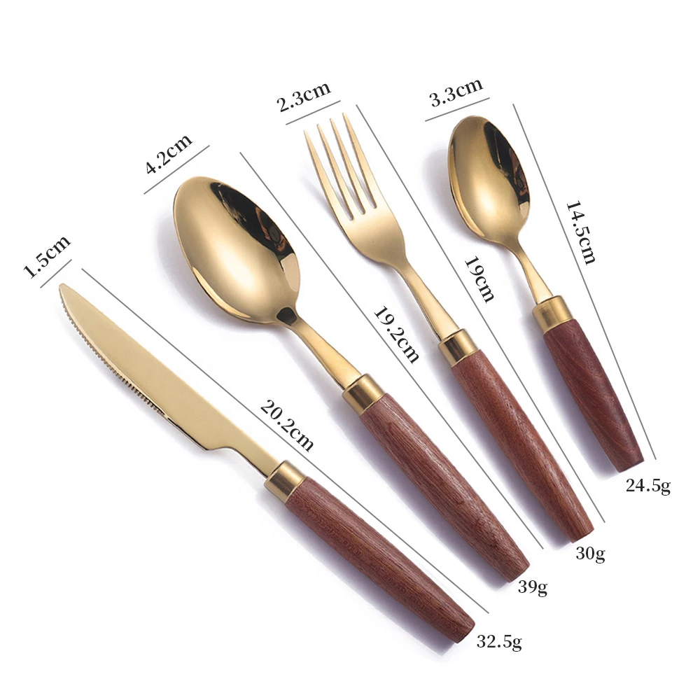 Wholesale Classic Royal Style Stainless Steel Gold Flatware Set Retro