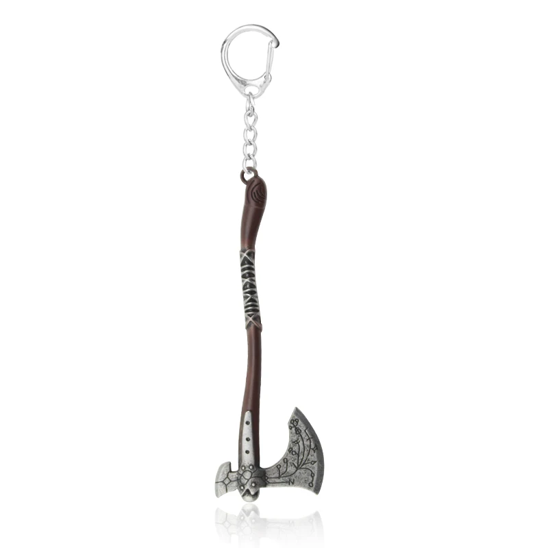 God Of War Kratos Axe Keychain Ring Metal  Keyring Chains Keytag Holder Gift