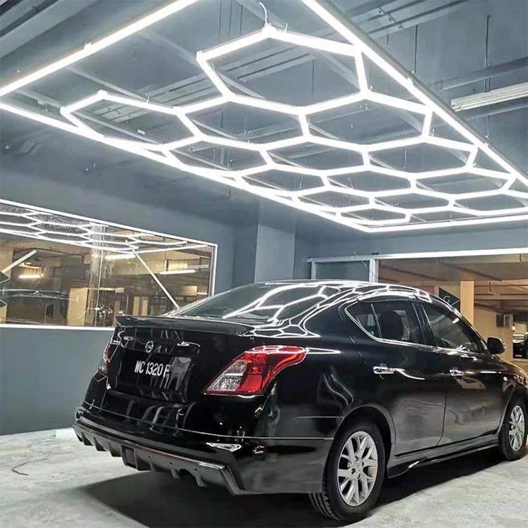 Car Showroom Auto Workshop Hexagonal Ceiling Light Detailing Light Led