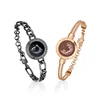 Cadena Figaro negra Montaña+Cadena de serpiente de oro rosa Mar