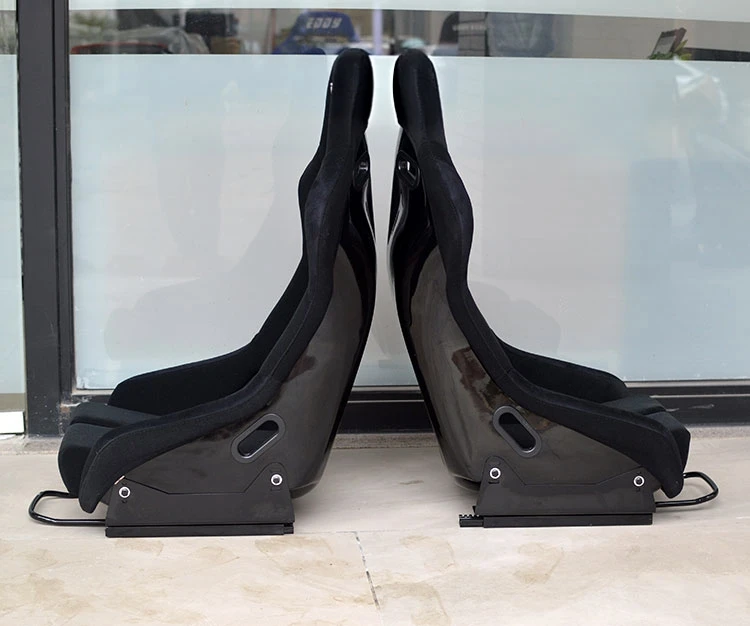 EDDYSTAR 2 Pcs None Adjustable Universal Racing Bucket Seats Black Racing Seat Suede