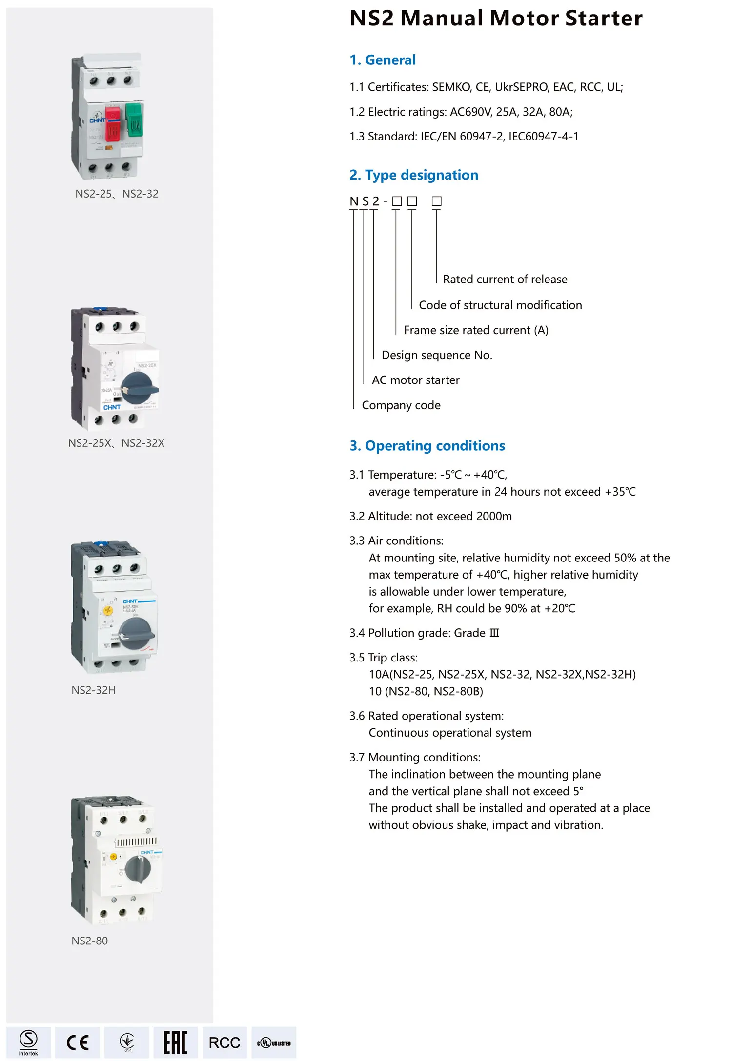 Chint NS2 Motor Protection Circuit Breaker NS2-25 NS2-32 NS2-25X NS2-32X NS2-80 NS2-80B CHNT Guarda Motor Manual Motor Starter