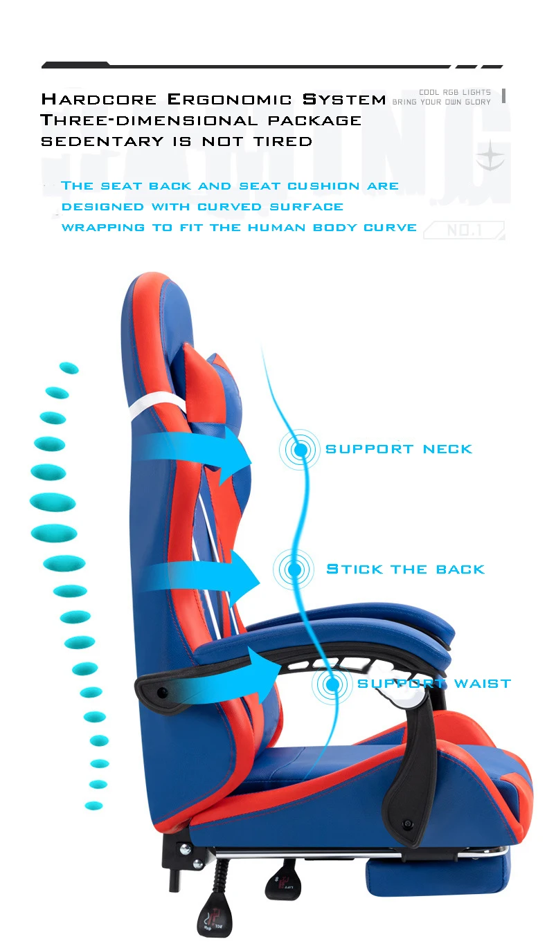 Cheapest Office Gamer Racing Gaming Chair With Optional Footrest And