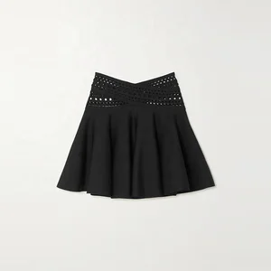 Clothing Manufacturer Custom Spring Summer Black High Waist Stretch Elegant Casual Women Knit Mini Skirt