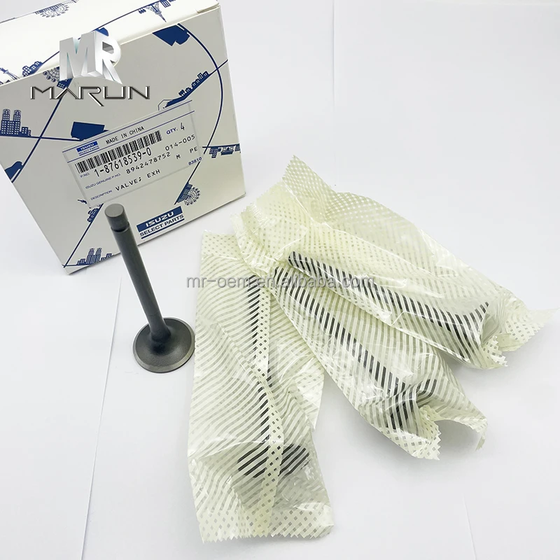 High Quality 1-87618539-0(8-94247875-2)  4JA1/4JB1 Original Exhaust Valve for Excavator SK60 Engine Parts