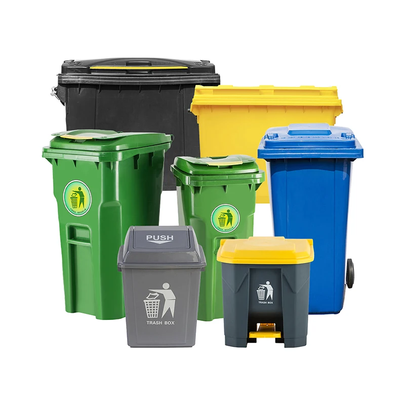 50L/70L/100L/120L/240L/360L/660L/1100L Plastic Foot Pedal Dustbin Trash Can Waste Bin With Wheels and Foot Pedal