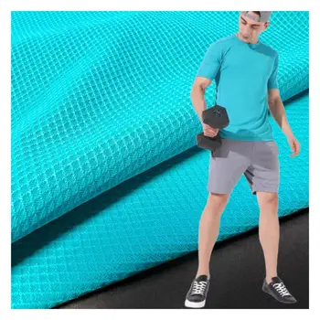 Biodegradable Permanent moisture absorption quick dry diamond grid mesh for Activewear