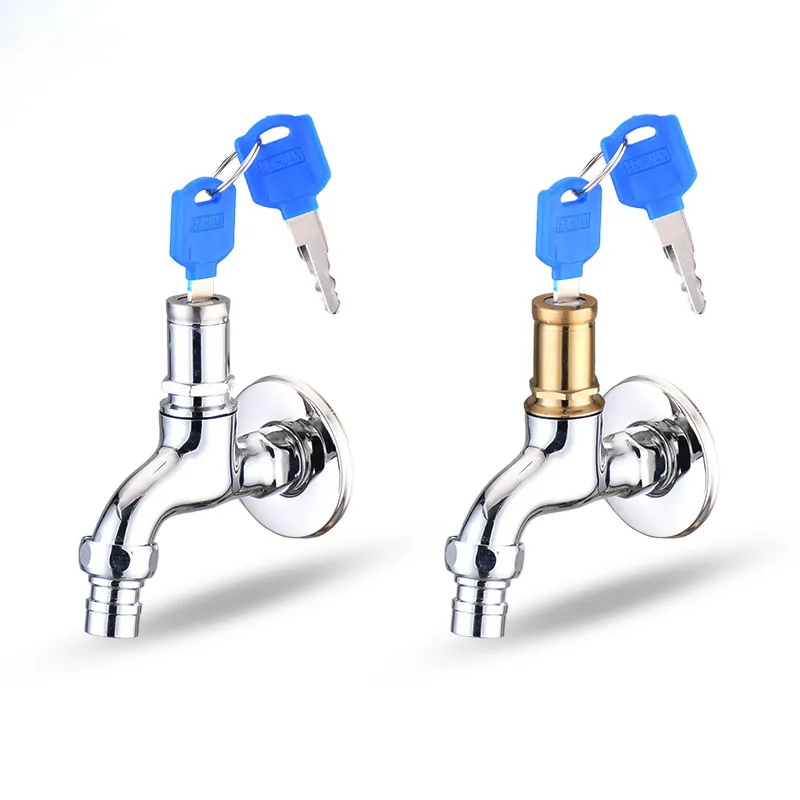 Outdoor Lock Key Washing Machine Faucet Fast Water Taps Nozzle Wall