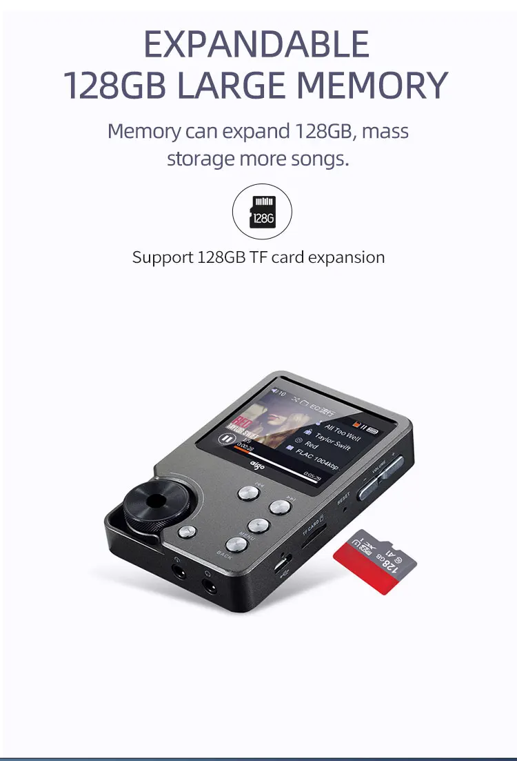 SHMCI Professional Music Audio Player Max Supports 128G TF Card DSD256 Lossless Hifi Player