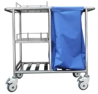 Hospital Solid Cleaning Linen Trolley Dressing Mobile Cleaning Cart Dirt Instrument Trolley Cart