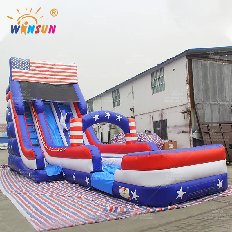 US Warehouse Ready to Ship Commercial Giant Party Water Slide Inflatable Cheap Adult Inflatable Water Slide with Swimming Pool