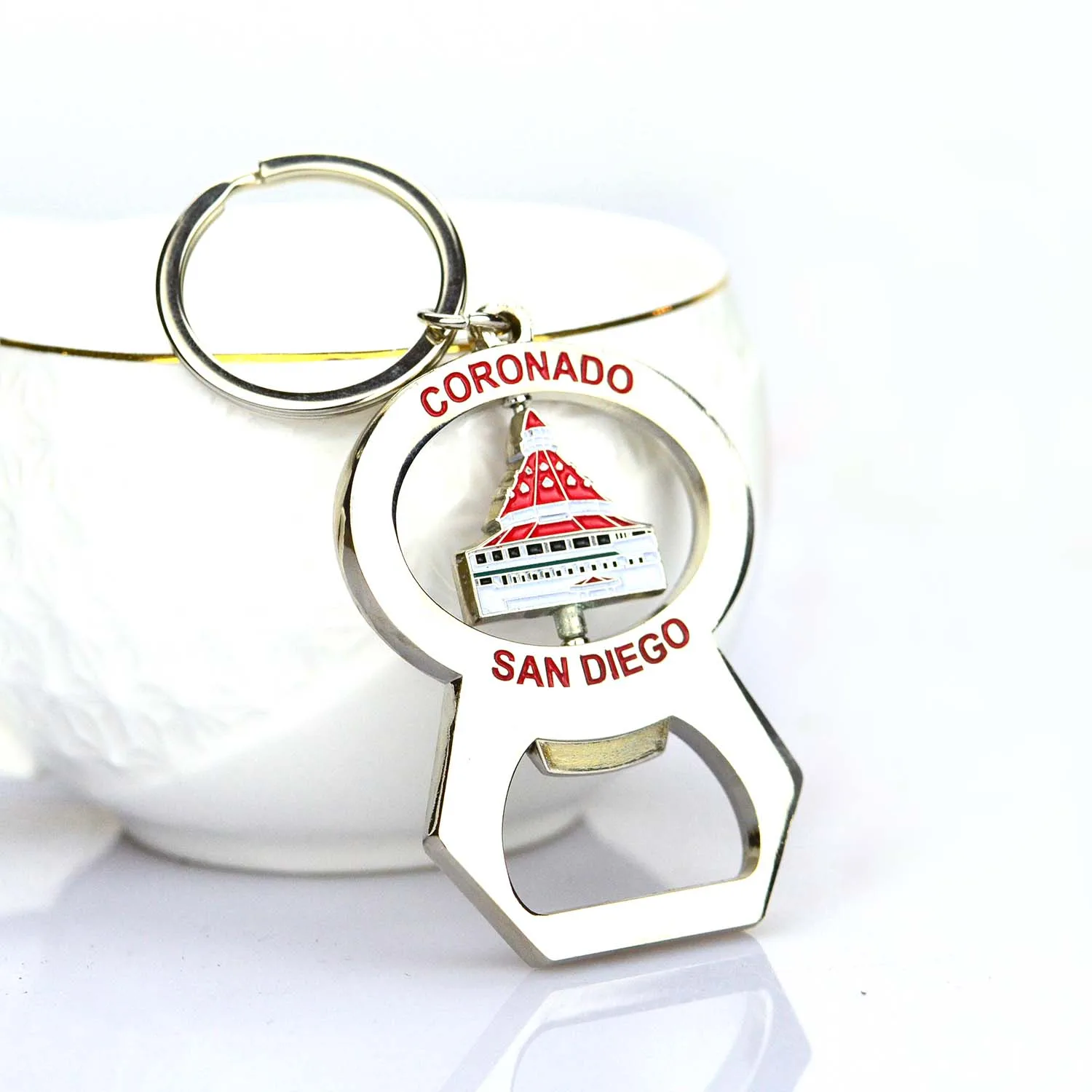 Custom Gift Metal Small Logo Key Chain Keychain Bottle Opener Keyring Key Ring for Promotion