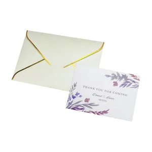 Customised Professional Black & Gold Foil Thank You Cards with Envelopes for Weddings Bulk Order
