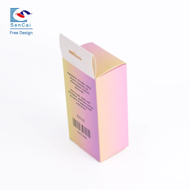 Factory Price Customized Gift Packaging Box Colorful Printing White Card Hanger Paper Gift Box With Your Logo supplier