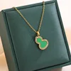Gold necklace-pure green